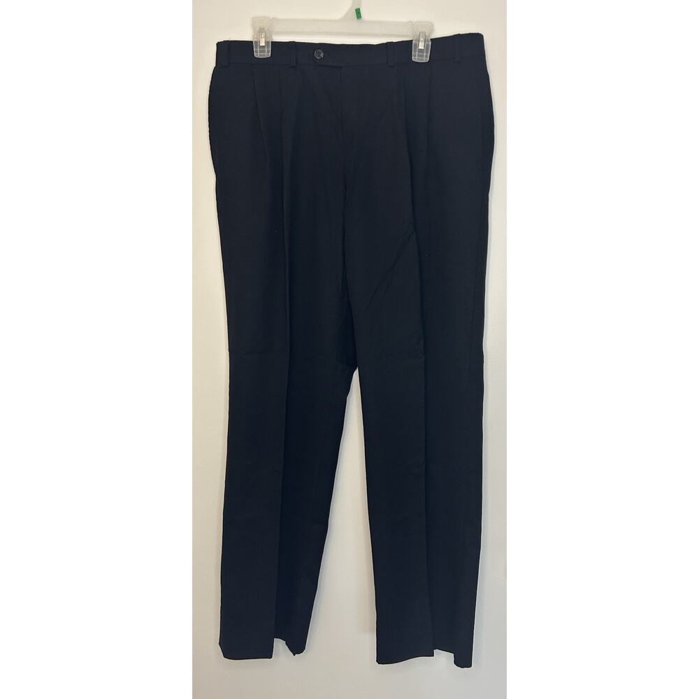 LAUREN RALPH LAUREN Navy Blue 120s Cashmere Dress Pants Mens 36/30 Vintage